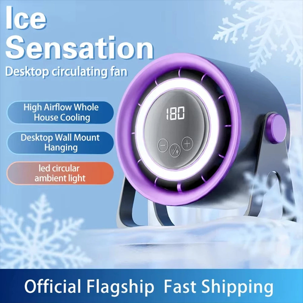 MinyKool Bladeless Desk Fan with 180 Stepless Speeds