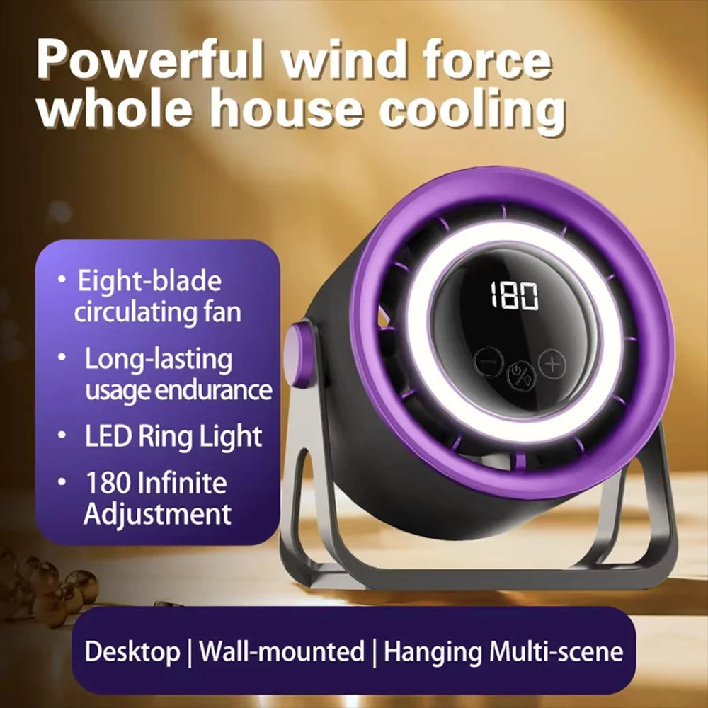MinyKool Bladeless Desk Fan with 180 Stepless Speeds