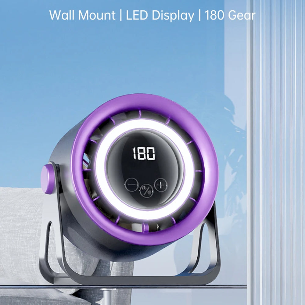 MinyKool Bladeless Desk Fan with 180 Stepless Speeds
