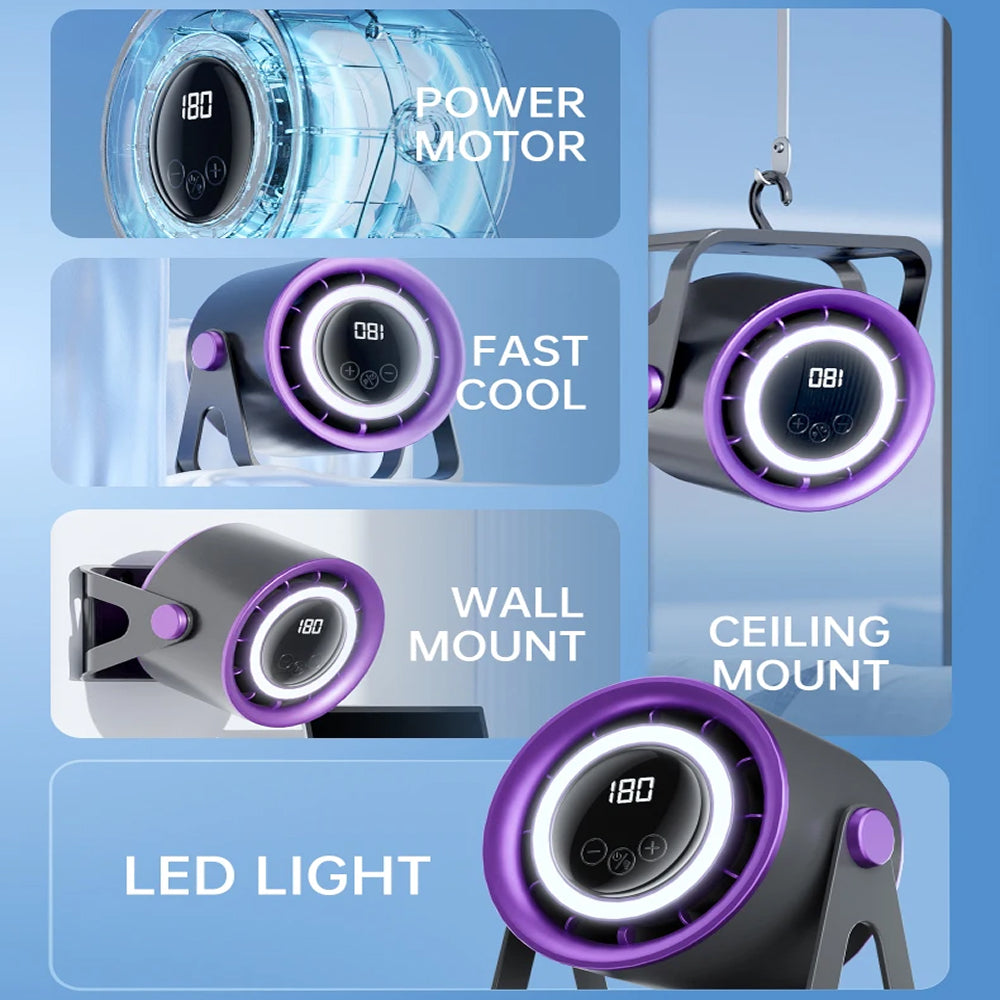 MinyKool Bladeless Desk Fan with 180 Stepless Speeds