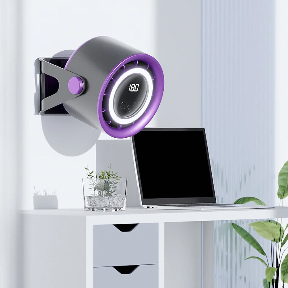 MinyKool Bladeless Desk Fan with 180 Stepless Speeds