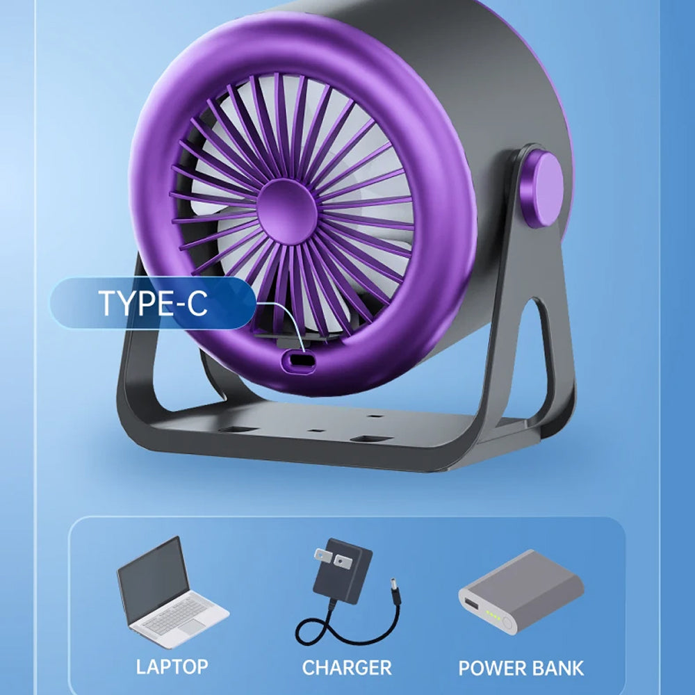 MinyKool Bladeless Desk Fan with 180 Stepless Speeds