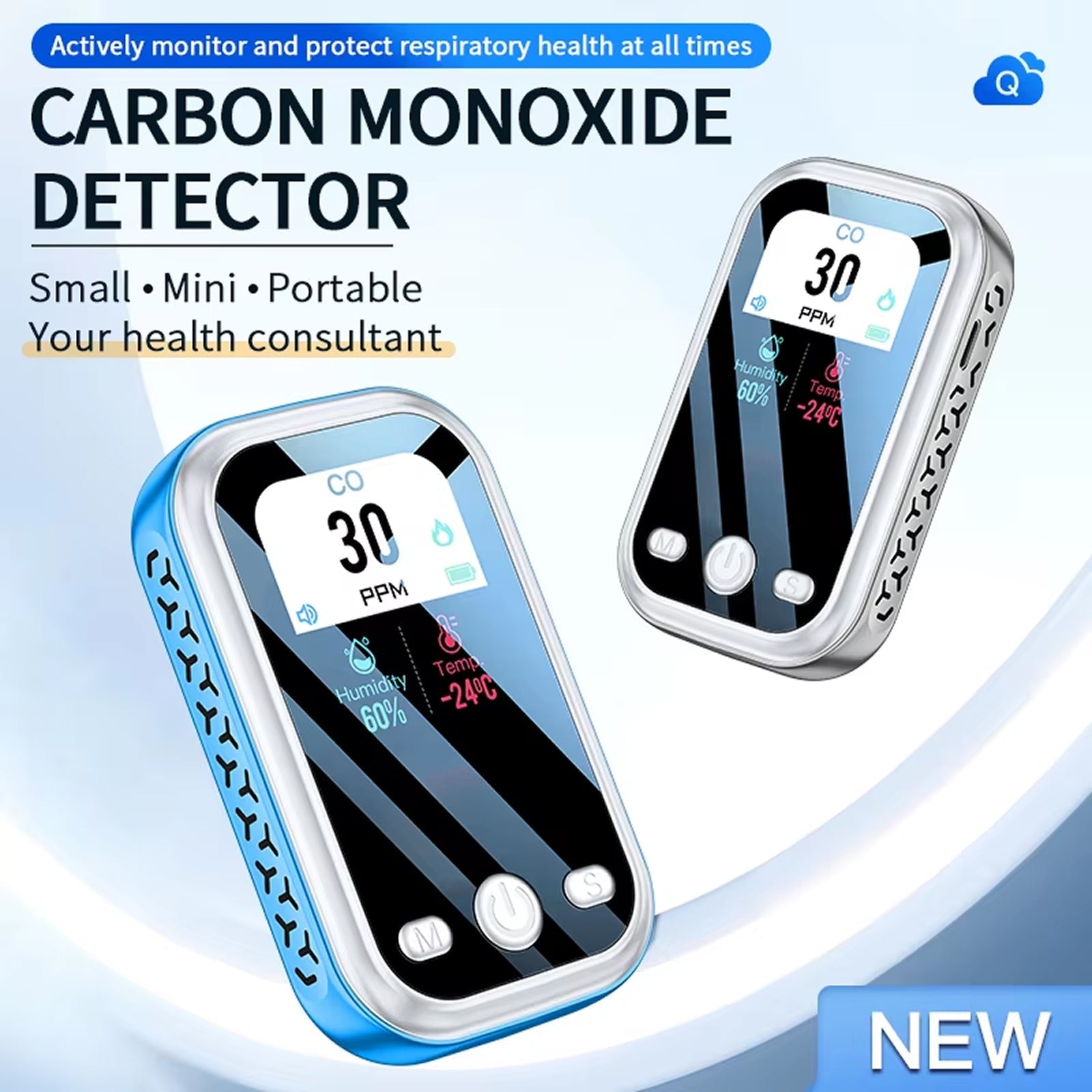 OxiTeky Portable Carbon Monoxide Detector with Electrochemical Sensor