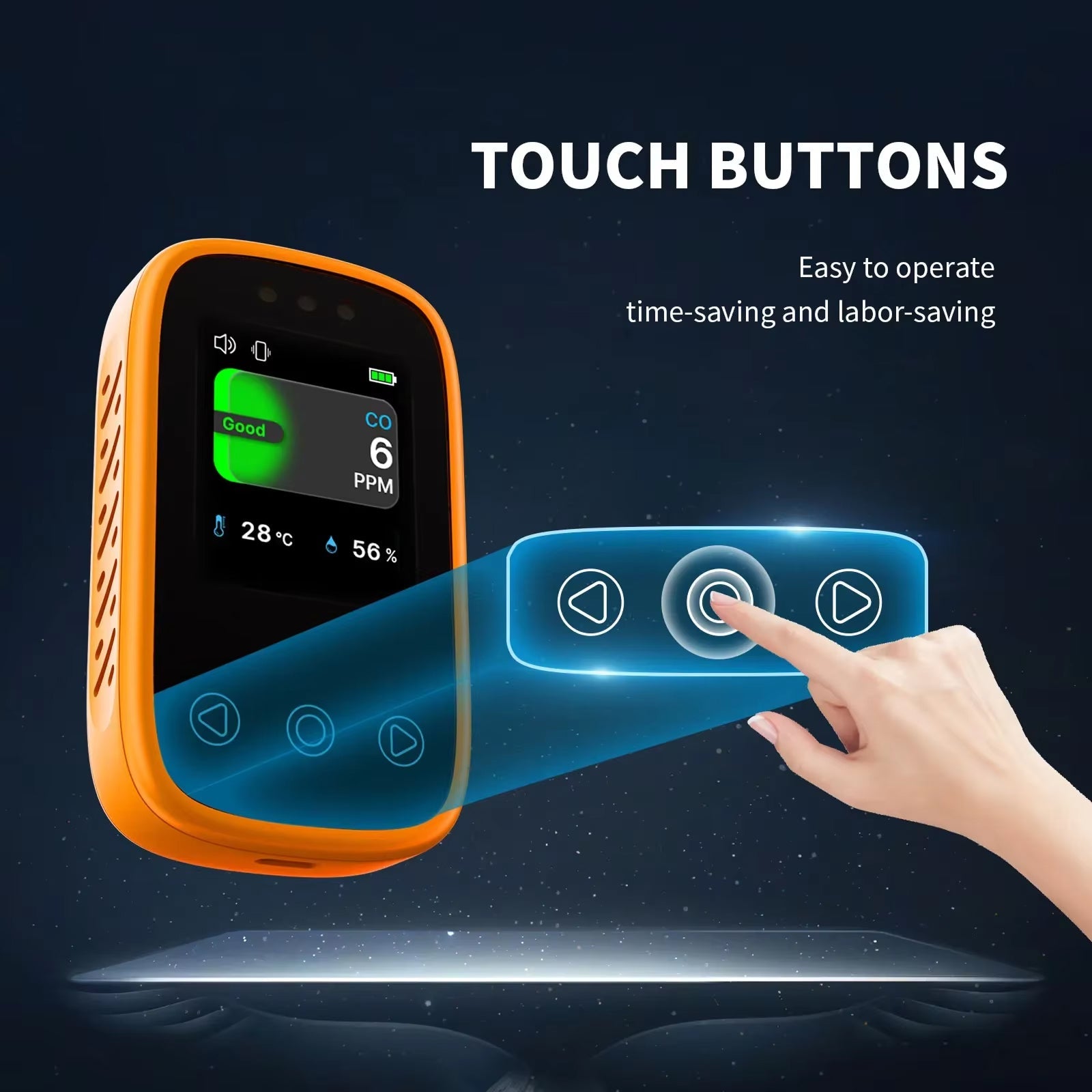 OxiTeky Portable Carbon Monoxide Detector with Electrochemical Sensor