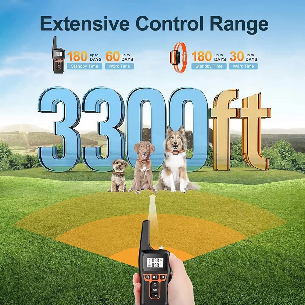 PawGofu Humane Dog Training Collar with 1000m Remote Range