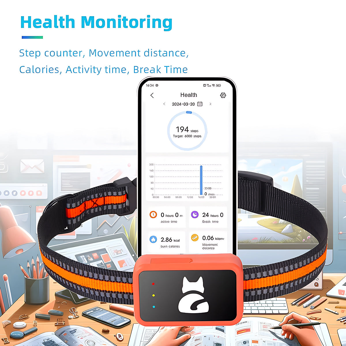 PawiSition Lightweight Real-Time Cat GPS Tracker with Geo-Fence