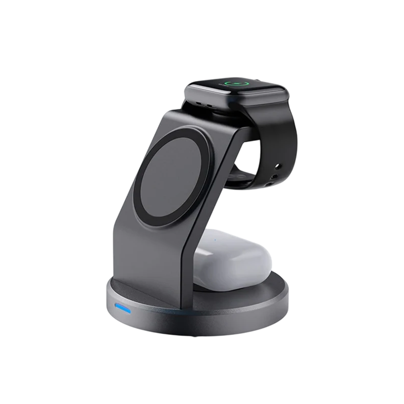 PoweriClip 3-in-1 Magnetic Wireless Charging Station for iPhone, Watch & AirPods