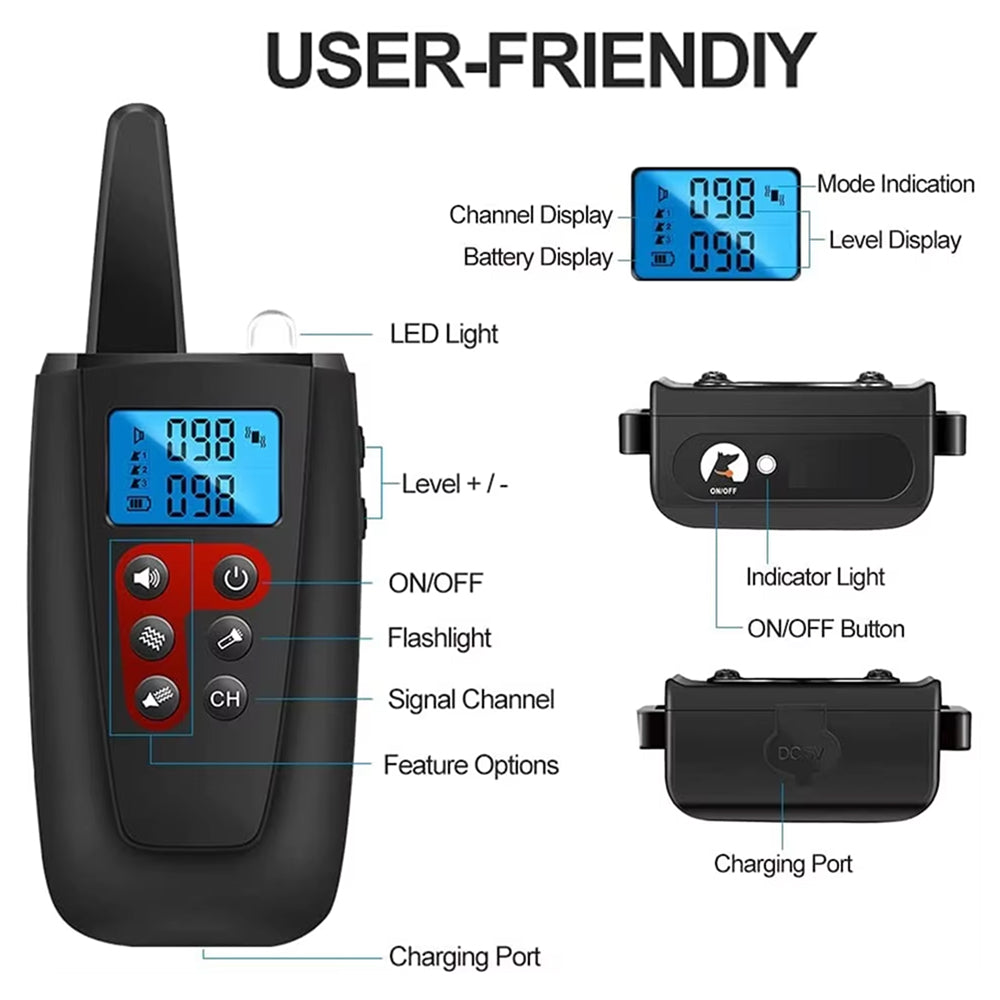 Pufionex Shock-Free Remote Dog Training Collar 3300ft Range