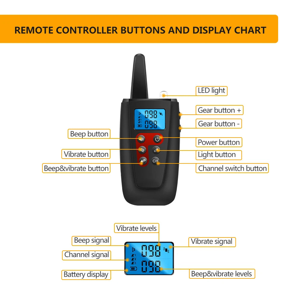 Pufionex Shock-Free Remote Dog Training Collar 3300ft Range