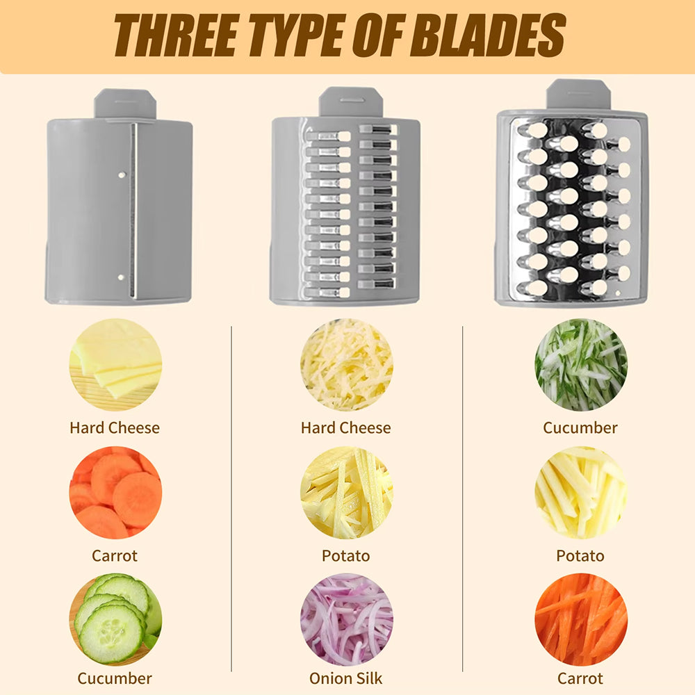 RazeiLia Electric Cheese Grater and Vegetable Slicer 3-in-1