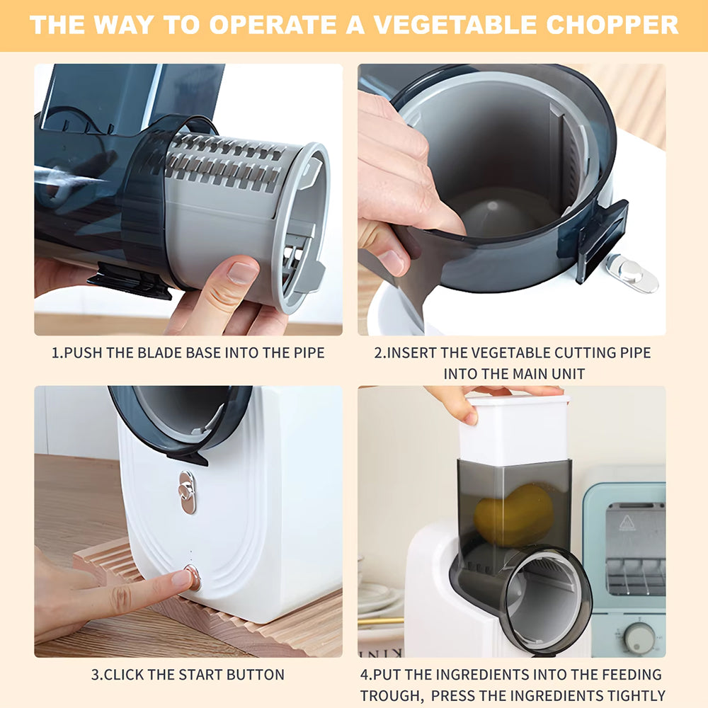 RazeiLia Electric Cheese Grater and Vegetable Slicer 3-in-1