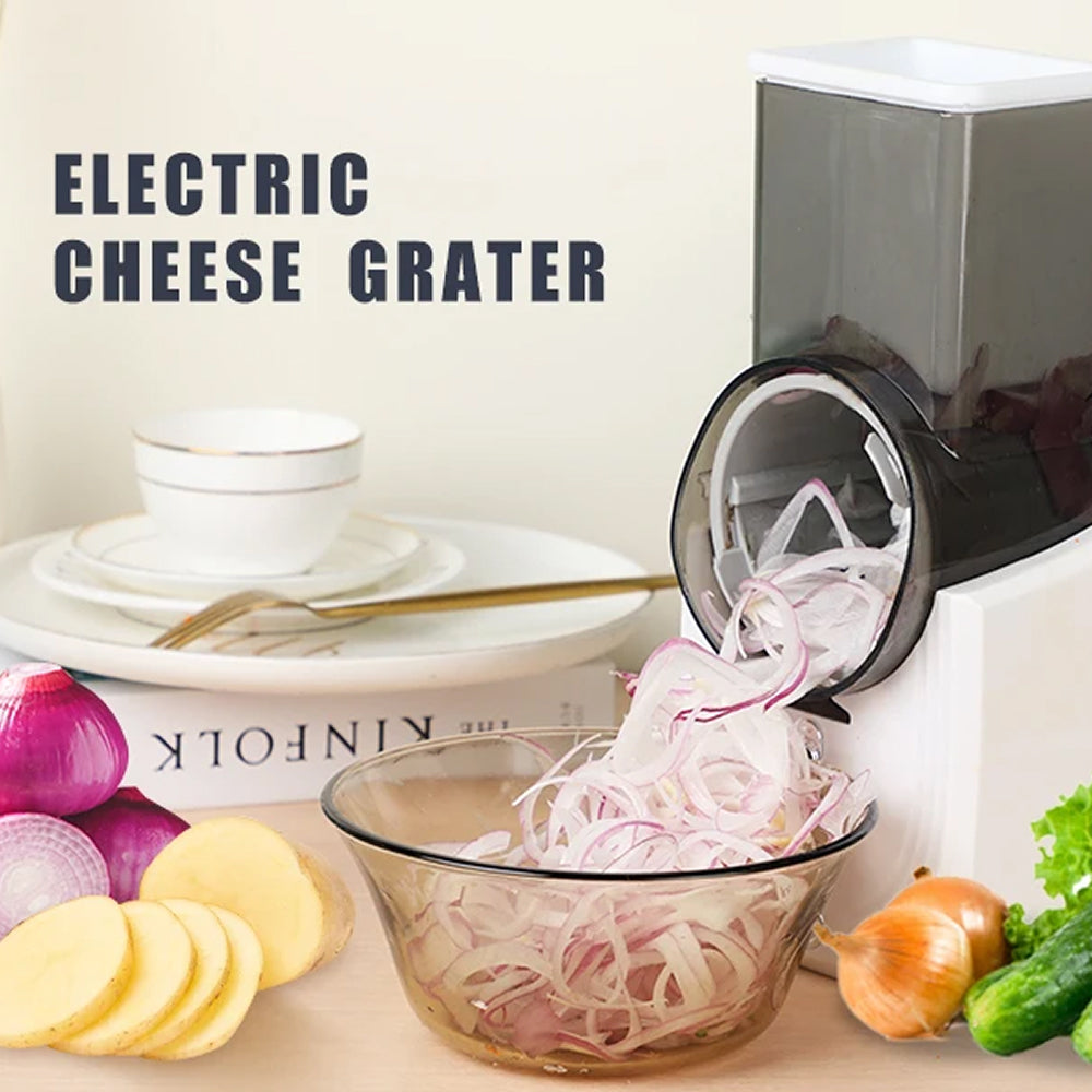 RazeiLia Electric Cheese Grater and Vegetable Slicer 3-in-1