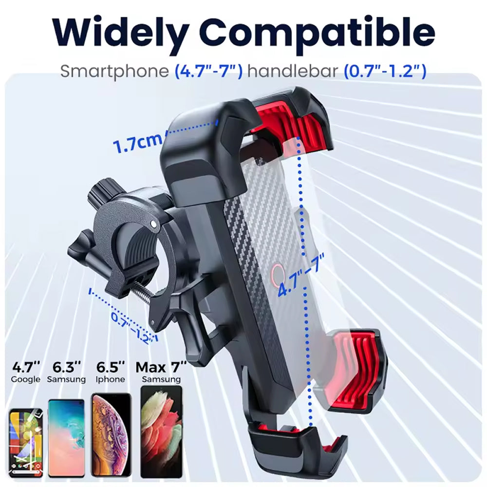 RidoFolix Universal Bike & Motorcycle Phone Mount with 1s Auto-Lock
