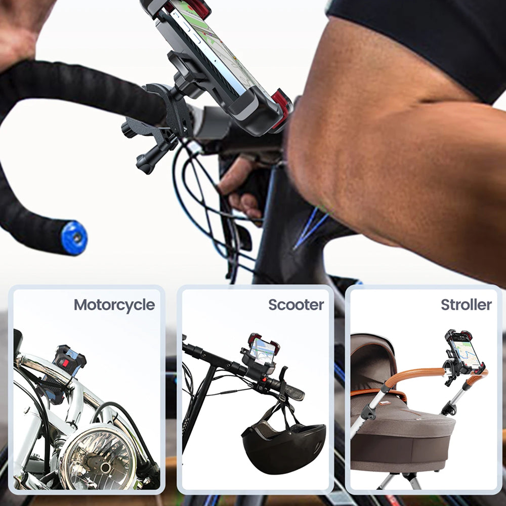 RidoFolix Universal Bike & Motorcycle Phone Mount with 1s Auto-Lock