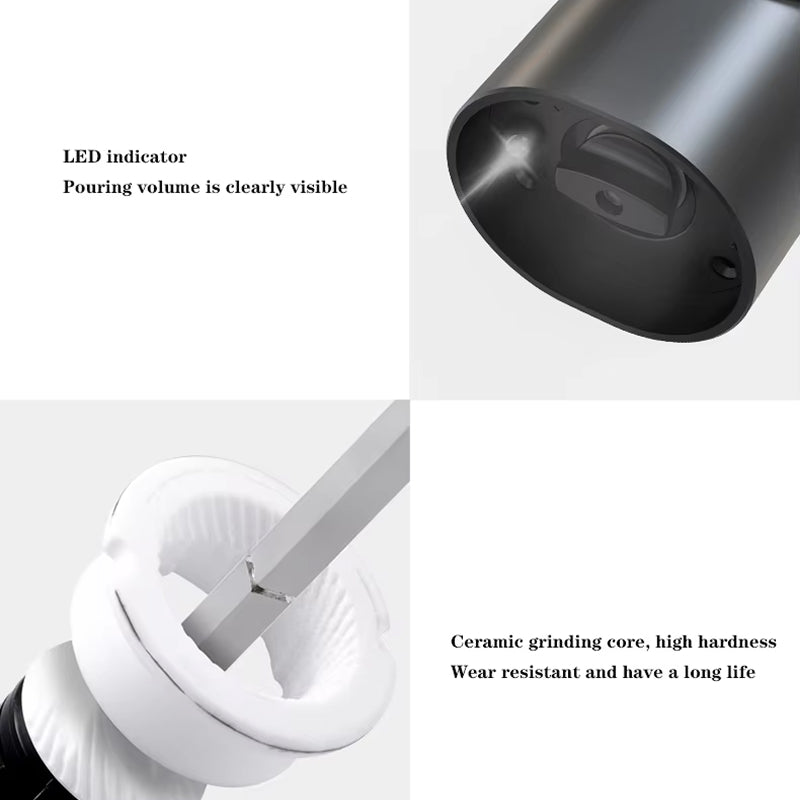 SalteSonic Rechargeable Salt and Pepper Grinder Set