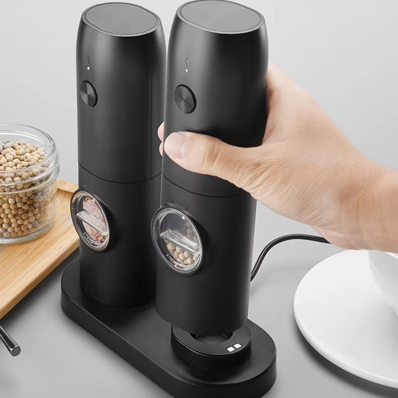 SalteSonic Automatic Rechargeable One-Touch Grinder for Salt and Pepper
