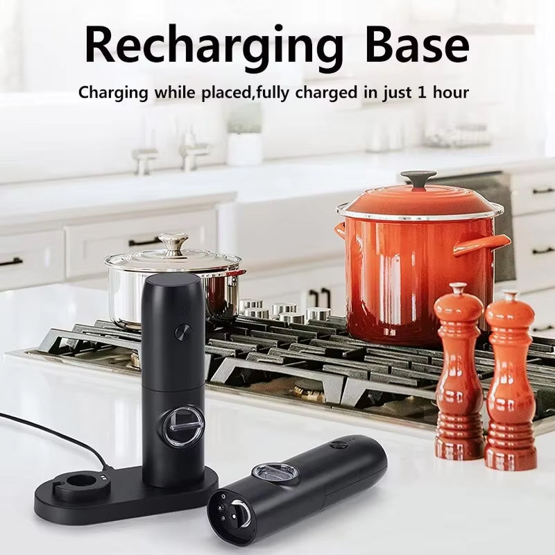 SalteSonic Automatic Rechargeable One-Touch Grinder for Salt and Pepper
