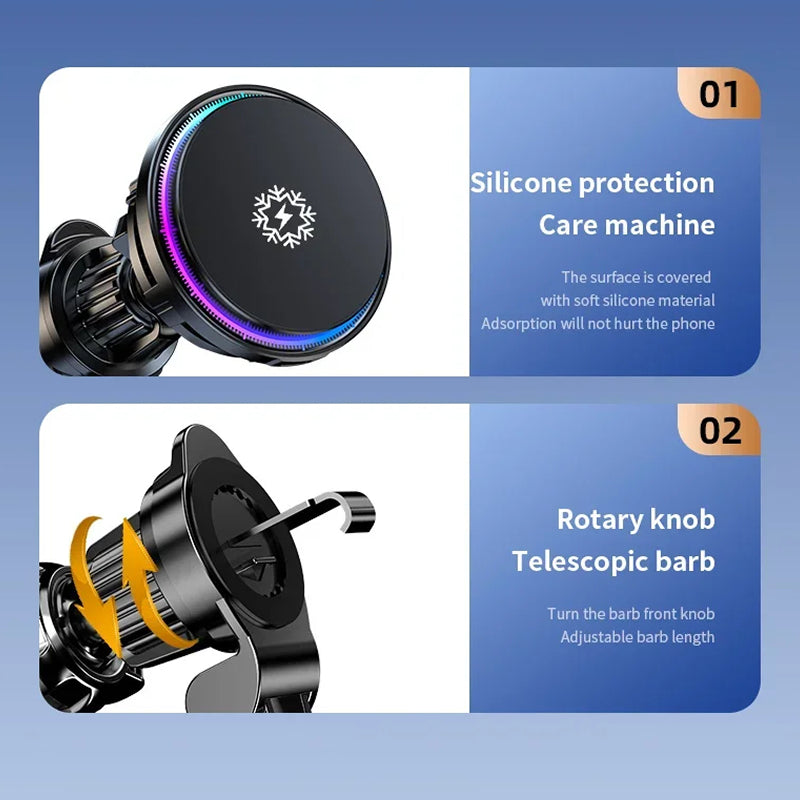 SnapoDryve MagSafe Car Mount with TEC Cooling & 15W Wireless Charging