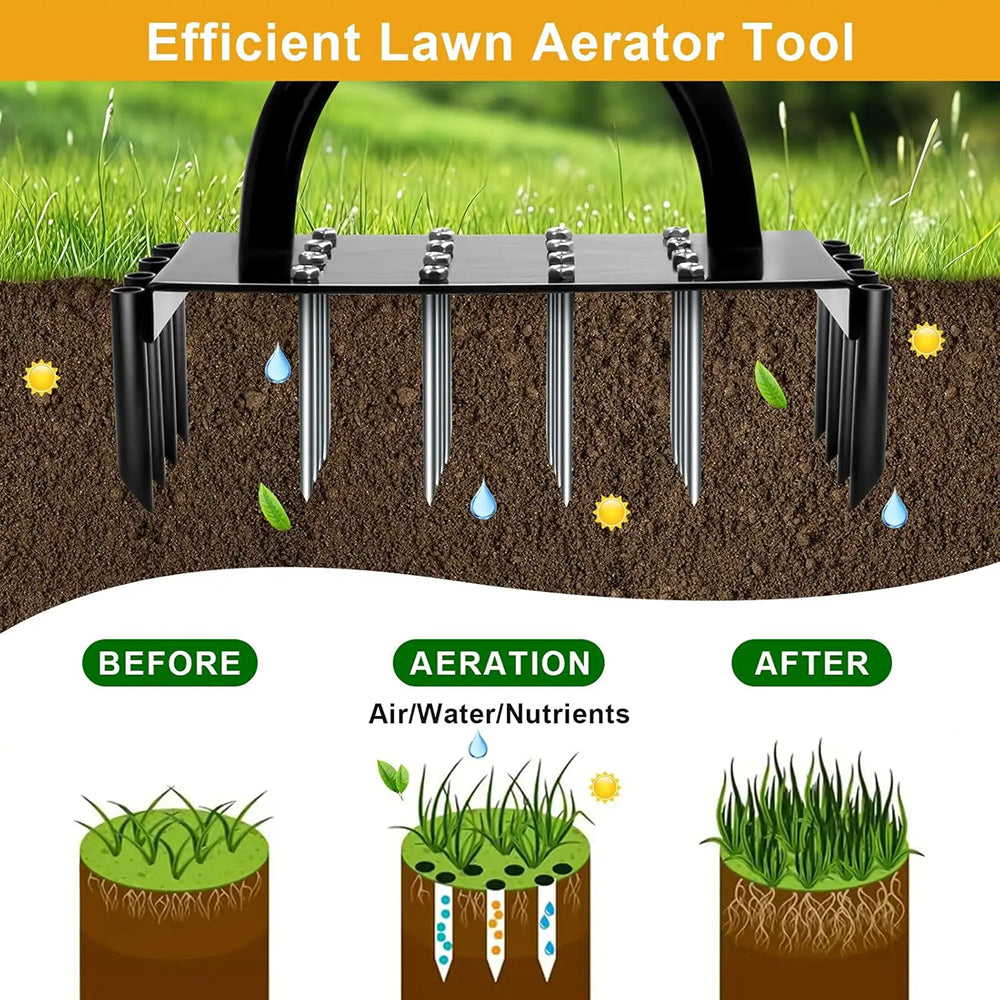 SoiluDril Dual-Action Manual Lawn Aerator for Soil Compaction