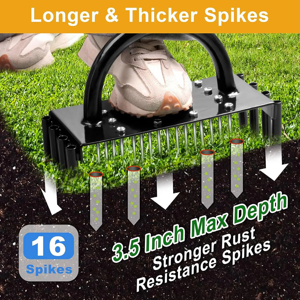 SoiluDril Dual-Action Manual Lawn Aerator for Soil Compaction