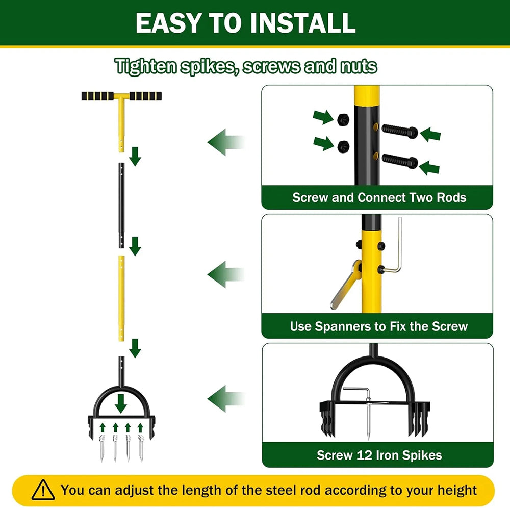 SoiluDril Dual-Action Manual Lawn Aerator for Soil Compaction