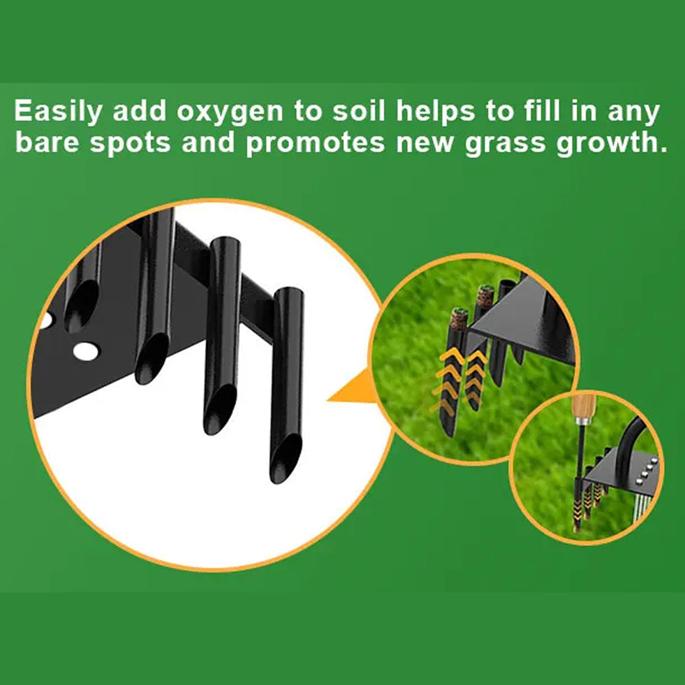 SoiluDril Dual-Action Manual Lawn Aerator for Soil Compaction