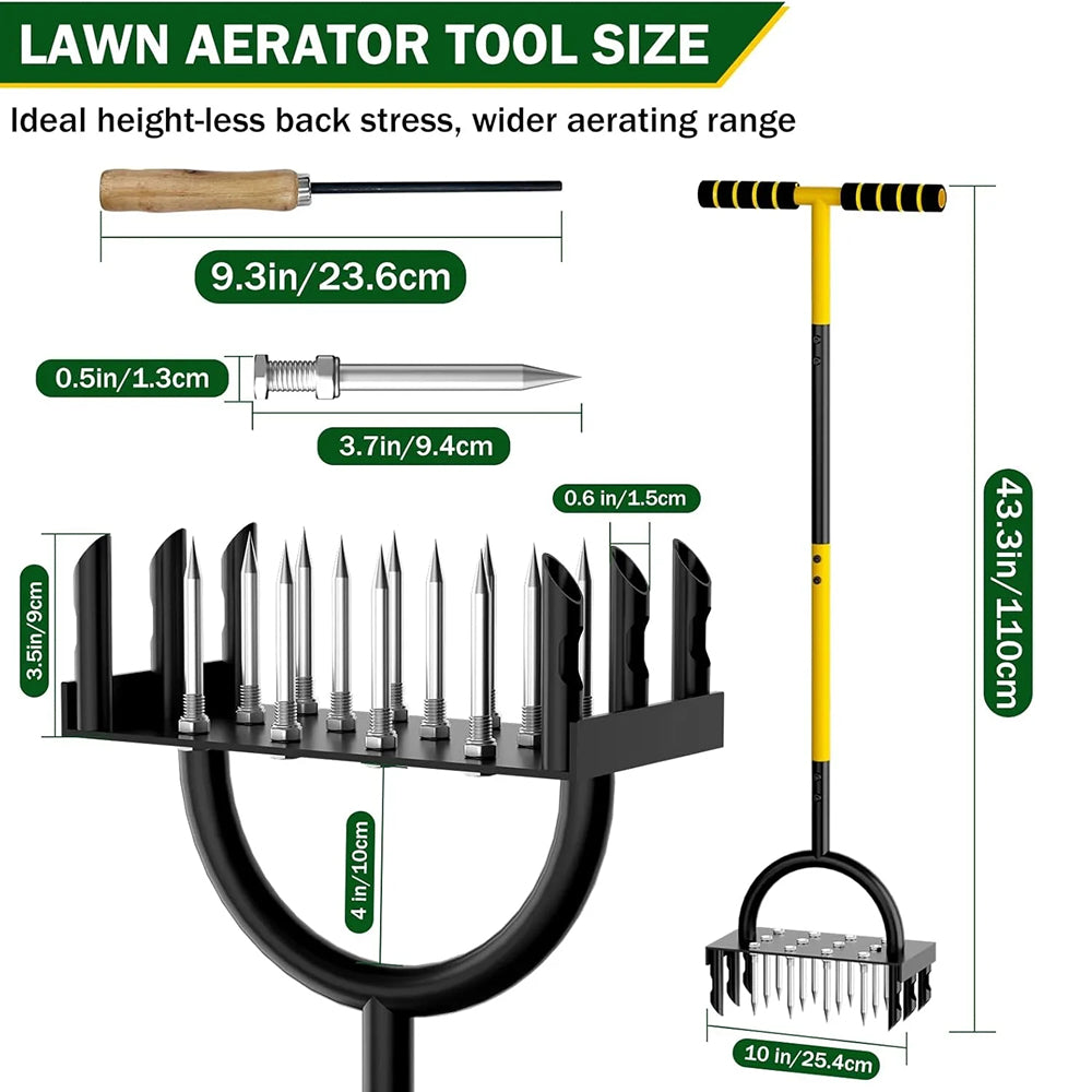 SoiluDril Dual-Action Manual Lawn Aerator for Soil Compaction