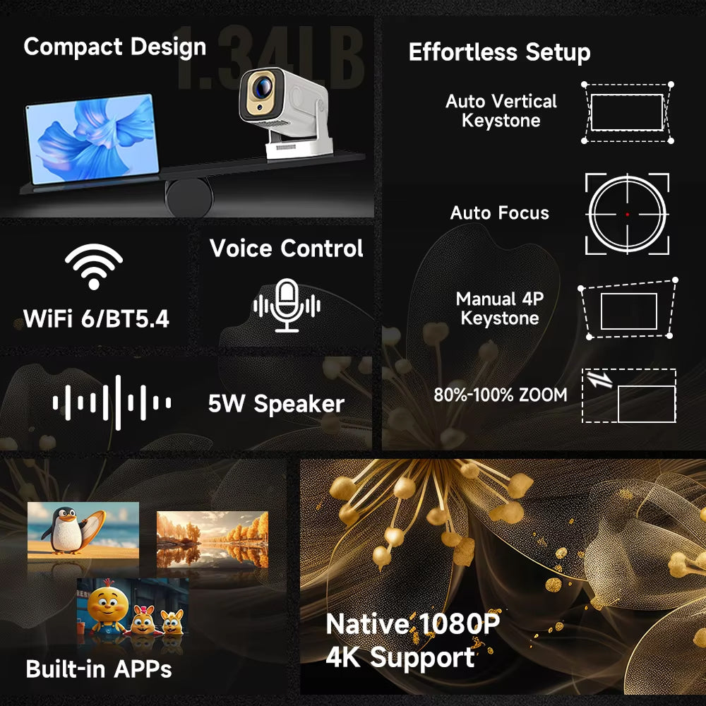SoliiSight 1080P Outdoor Projector for Daylight Use