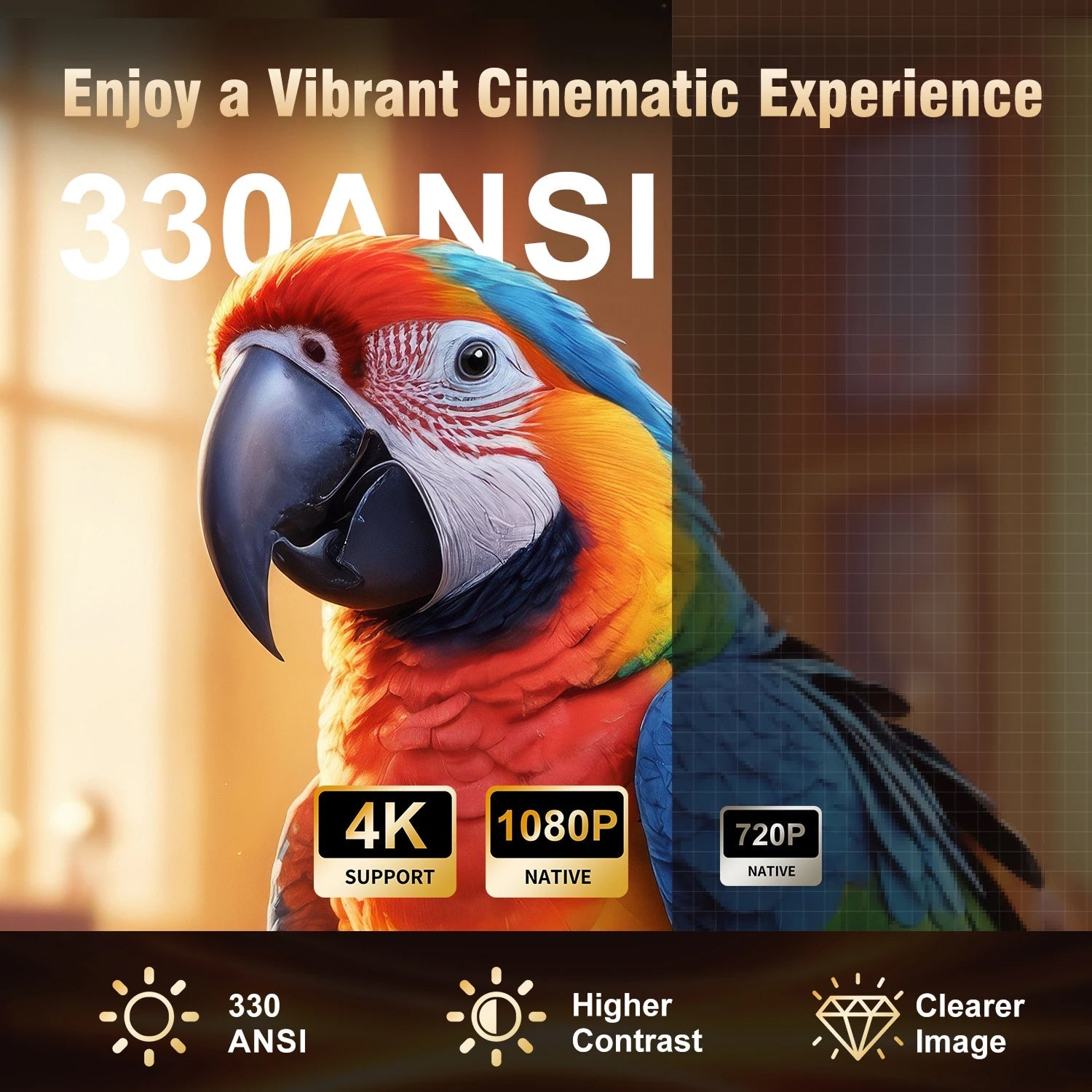 SoliiSight 1080P Outdoor Projector for Daylight Use