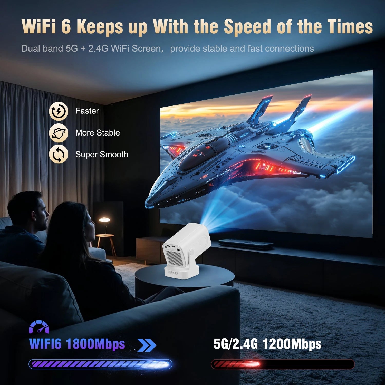 SoliiSight 1080P Outdoor Projector for Daylight Use