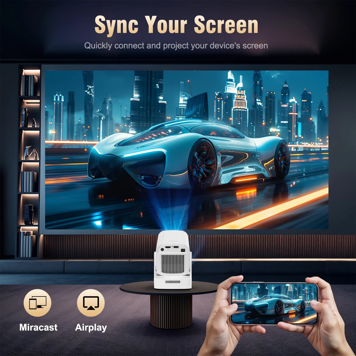 SoliiSight 1080P Outdoor Projector for Daylight Use