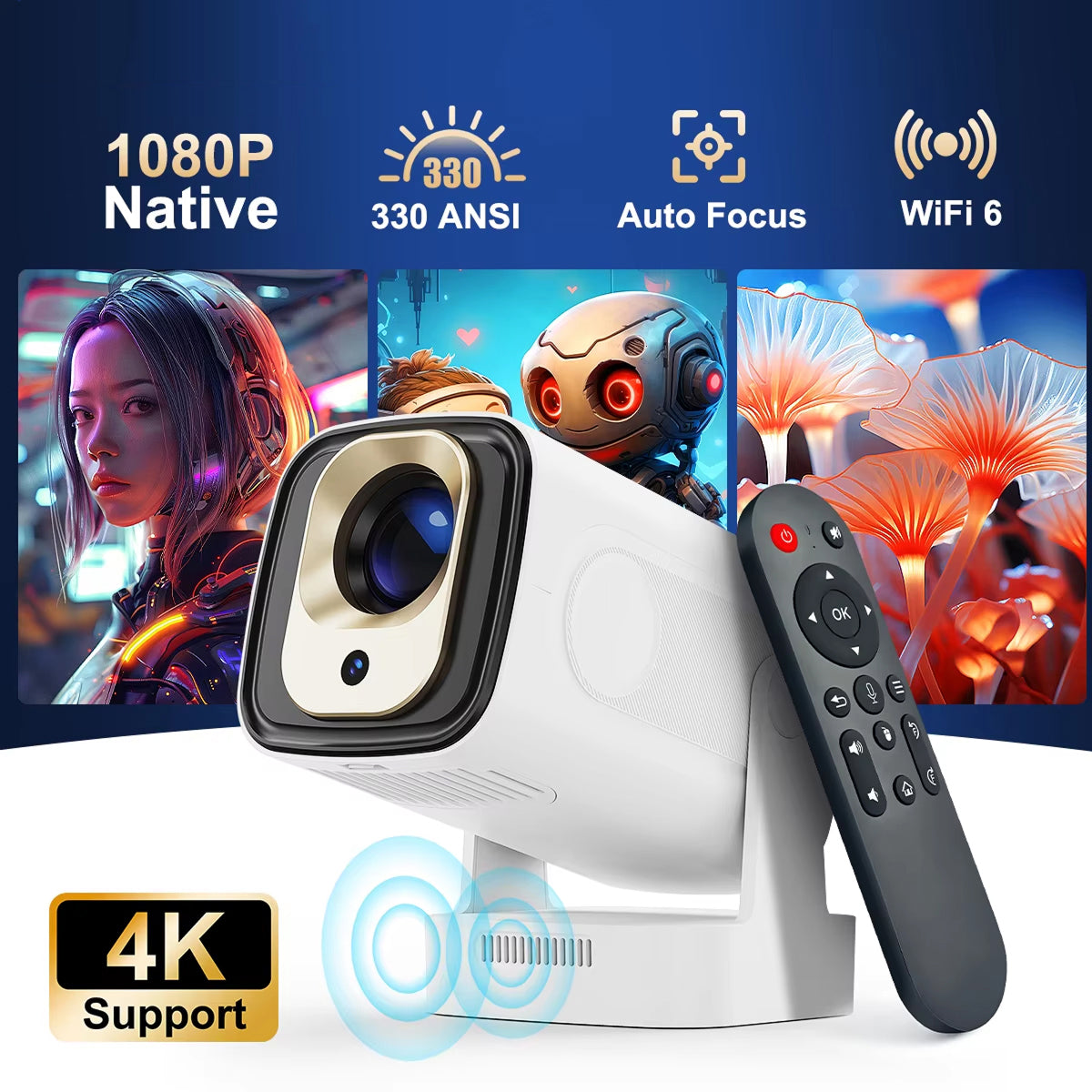 SoliiSight 1080P Outdoor Projector for Daylight Use
