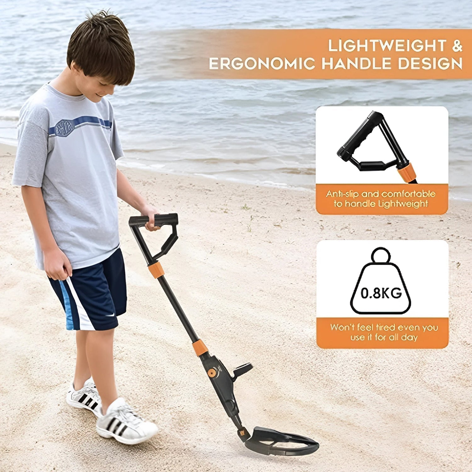 TiniTrak Waterproof Metal Detector for Kids with 10.5" Depth