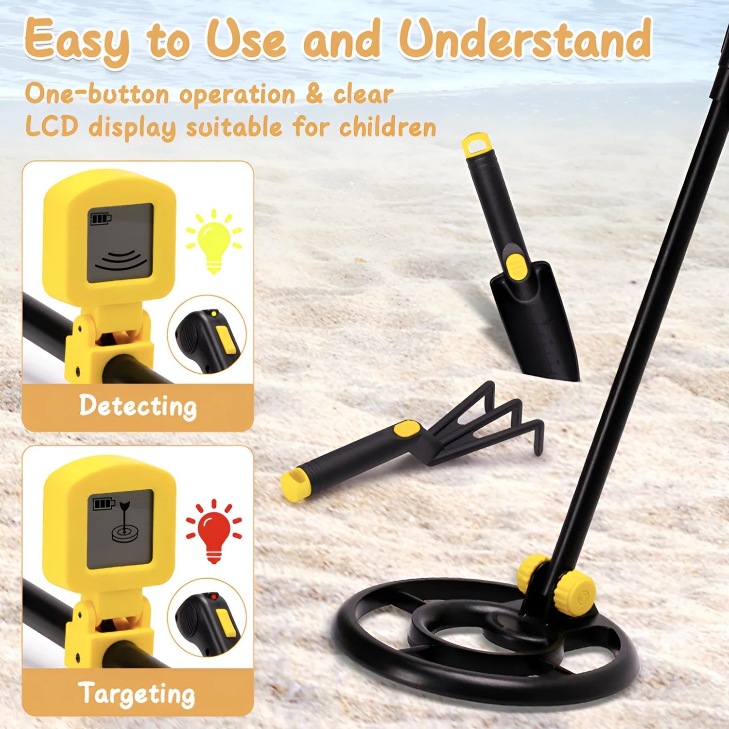 TiniTrak Waterproof Metal Detector for Kids with 10.5" Depth
