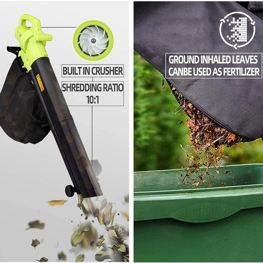 VacoLeaf 3000W 3-in-1 Cordless Leaf Blower Vacuum and Mulcher