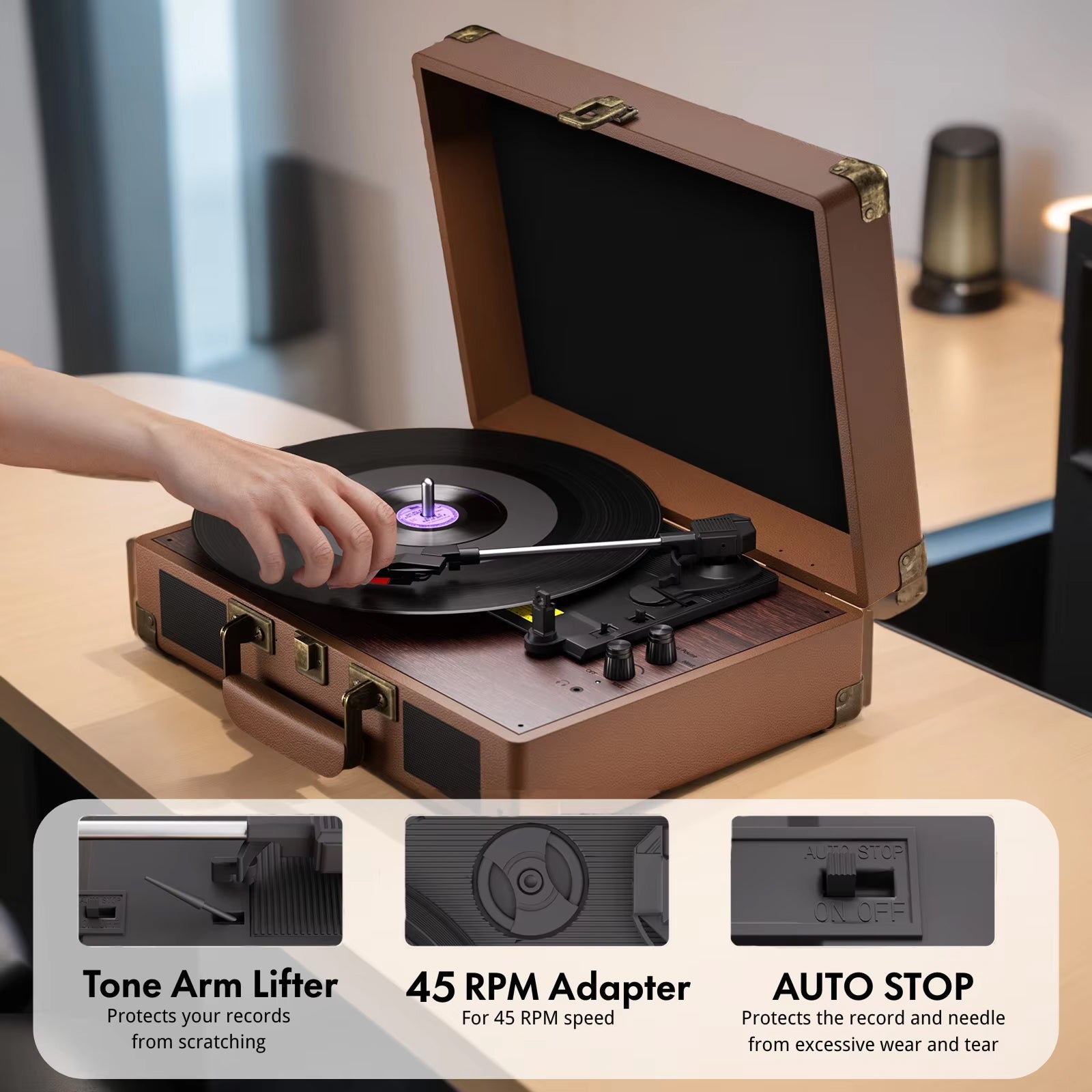 VinyyLux - Record Player With Speakers