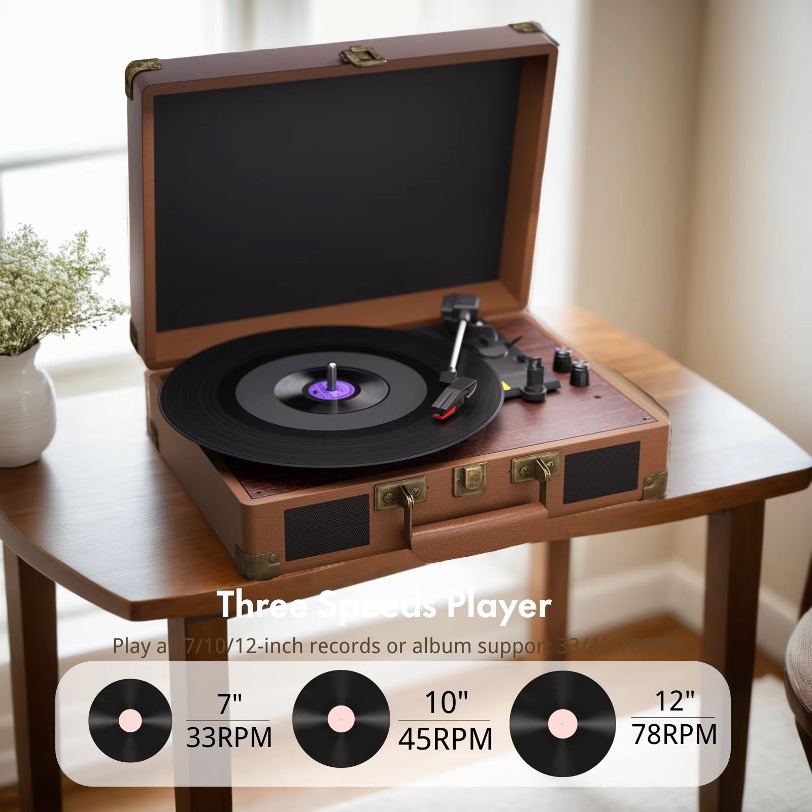 VinyyLux - Record Player With Speakers