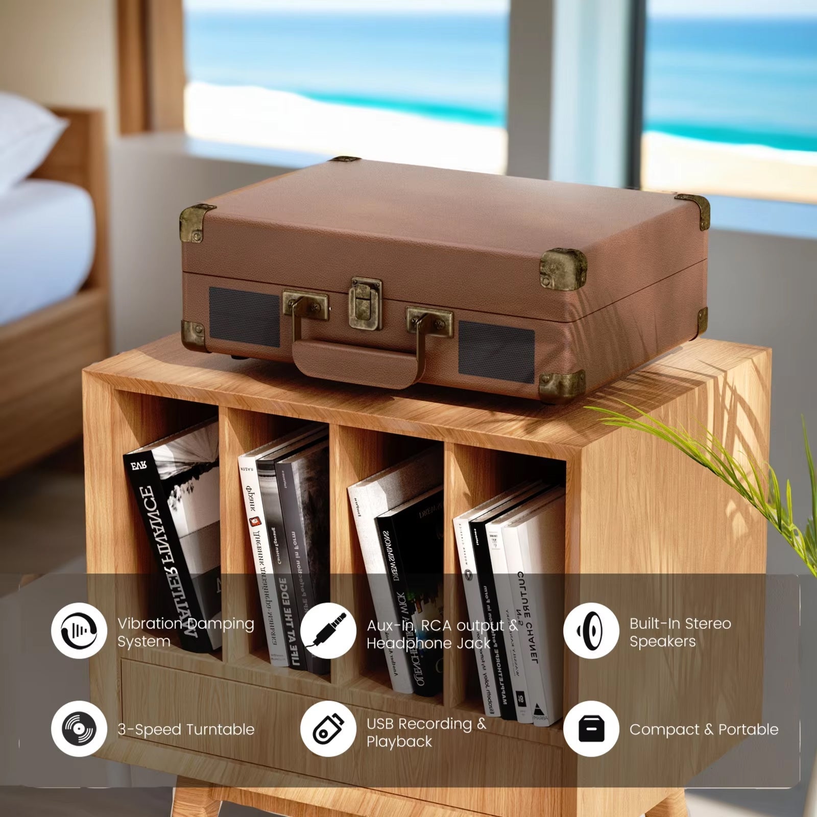 VinyyLux - Record Player With Speakers