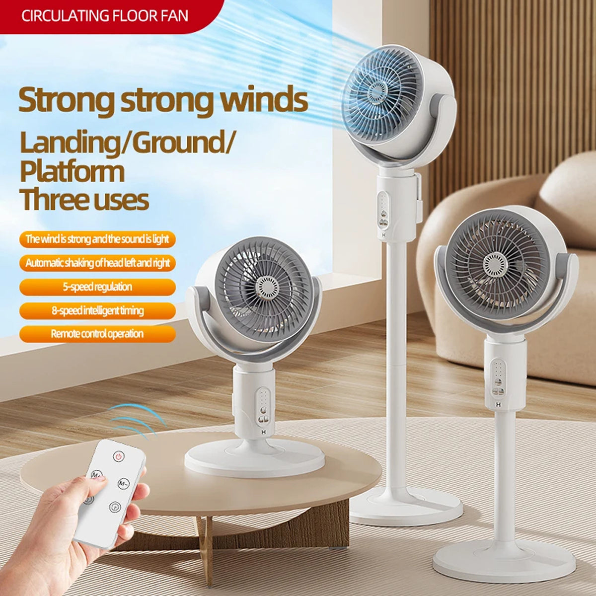 VortixVex Convertible Air Circulator Fan for Whole-Room Cooling