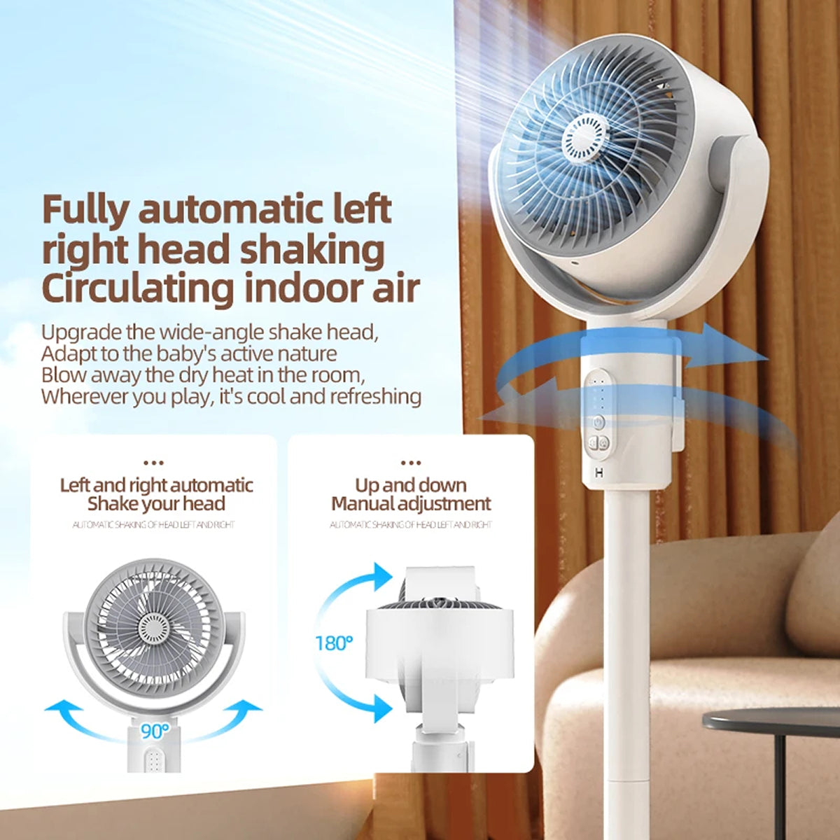 VortixVex Convertible Air Circulator Fan for Whole-Room Cooling