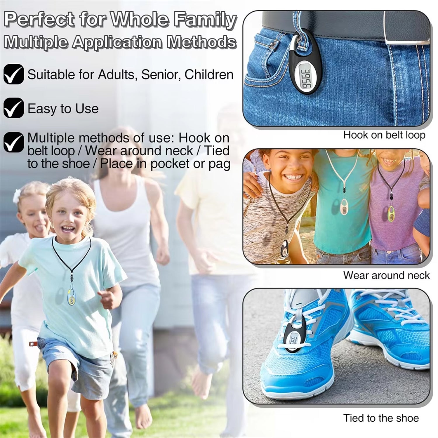 WakoWise 3D Tri-Axis Pedometer - Simple Step Tracking